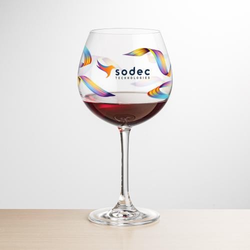 Corporate Gifts - Barware - Wine & Champagne - Wine Glasses - Burlington Burgundy Wine - VividPrint&trade;