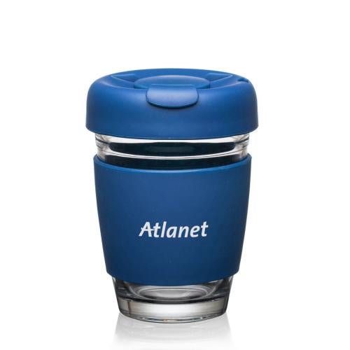 Corporate Gifts - Drinkware - Coffee Mugs - Retiro Borosilicate Glass Tumbler w/Silicone Lid - 8oz