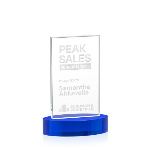 Recognition Awards - Crystal Awards - Heathrow Award on Alberton Base - Blue