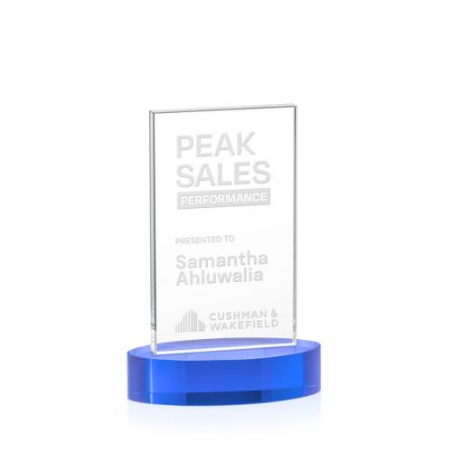 Recognition Awards - Crystal Awards - Heathrow Award on Alberton Base - Sky Blue