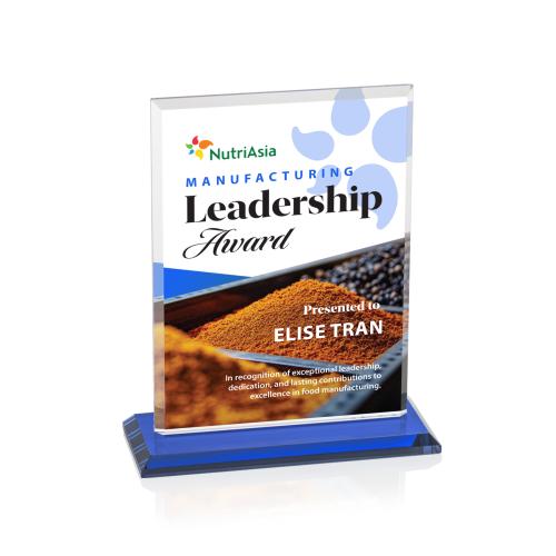 Recognition Awards - Crystal Awards - Vitalia VividPrint&trade; Award - Blue