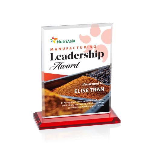 Recognition Awards - Crystal Awards - Vitalia VividPrint&trade; Award - Red