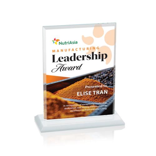 Recognition Awards - Crystal Awards - Vitalia VividPrint&trade; Award - White