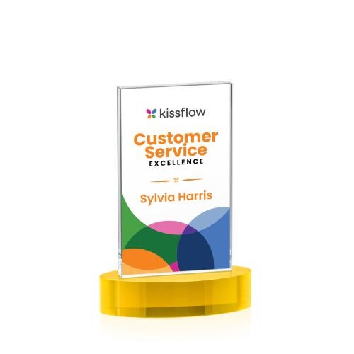 Recognition Awards - Crystal Awards - Heathrow VividPrint&trade; Award on Alberton Base - Gold