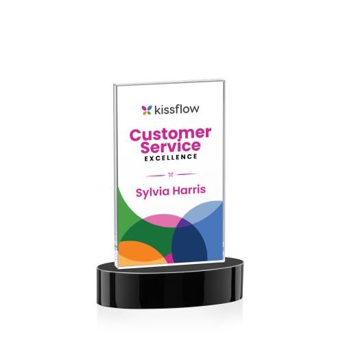 Recognition Awards - Crystal Awards - Heathrow VividPrint&trade; Award on Alberton Base - Black
