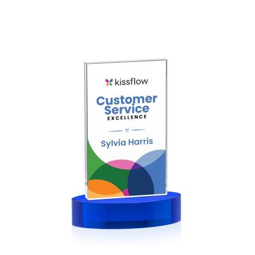 Recognition Awards - Crystal Awards - Heathrow VividPrint&trade; Award on Alberton Base - Blue