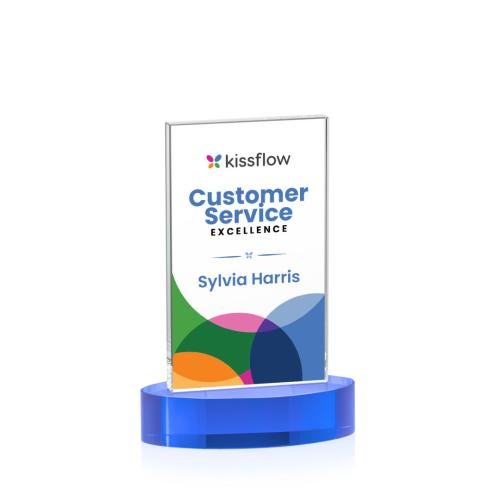 Recognition Awards - Crystal Awards - Heathrow VividPrint&trade; Award on Alberton Base - Sky Blue