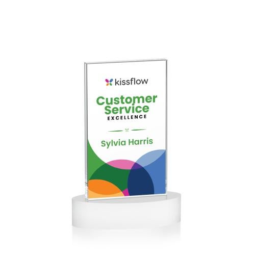 Recognition Awards - Crystal Awards - Heathrow VividPrint&trade; Award on Alberton Base - White