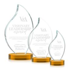 Odessy Flame Award on Alberton Base - Amber - Yellow Crystal Awards