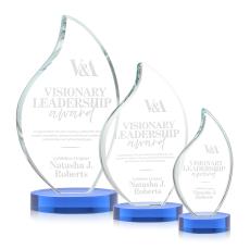 Odessy Flame Award on Alberton Base - Sky Blue - Blue Crystal Awards