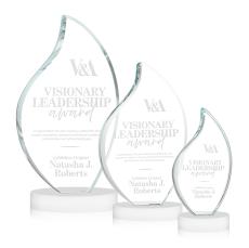 Odessy Flame Award on Alberton Base - White - Flame Awards