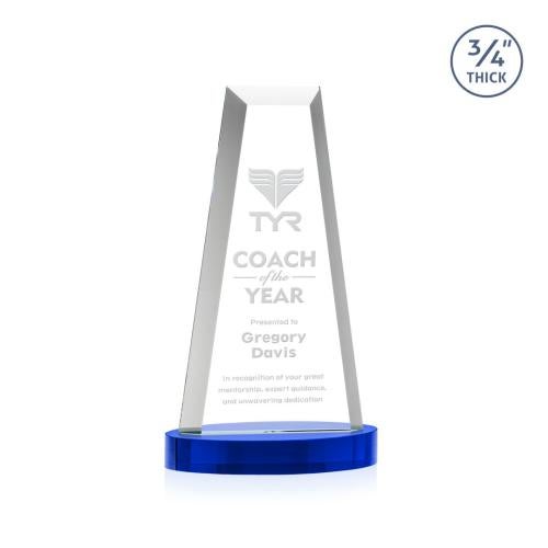 Recognition Awards - Crystal Awards - Imperial Tower on Alberton Base - Blue