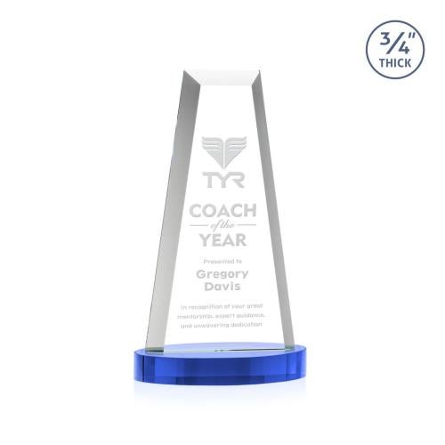 Recognition Awards - Crystal Awards - Imperial Tower on Alberton Base - Sky Blue