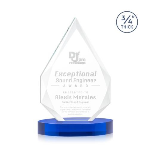 Recognition Awards - Crystal Awards - Hawthorne Award on Alberton Base - Blue