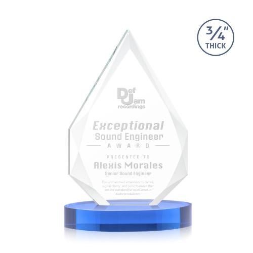 Recognition Awards - Crystal Awards - Hawthorne Award on Alberton Base - Sky Blue