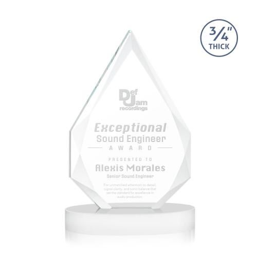 Recognition Awards - Crystal Awards - Hawthorne Award on Alberton Base - White