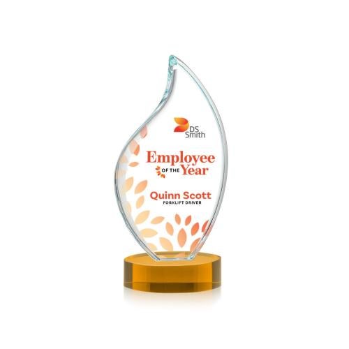 Recognition Awards - Crystal Awards - Odessy Flame VividPrint&trade; Award on Alberton Base - Amber