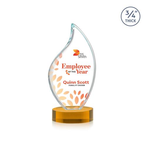 Recognition Awards - Crystal Awards - Odessy Flame VividPrint&trade; Award on Alberton Base - Amber