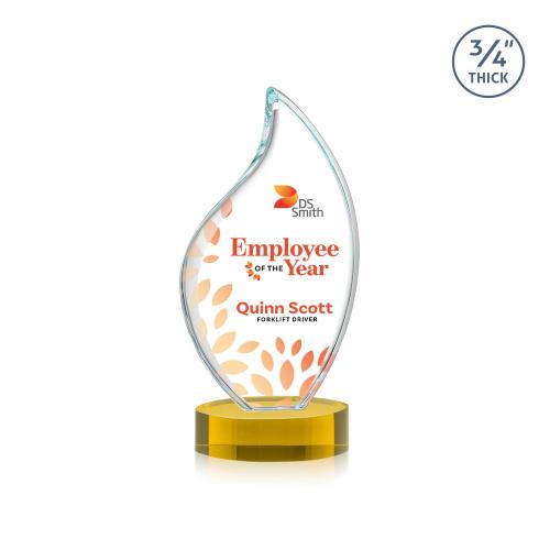 Recognition Awards - Crystal Awards - Odessy Flame VividPrint&trade; Award on Alberton Base - Gold