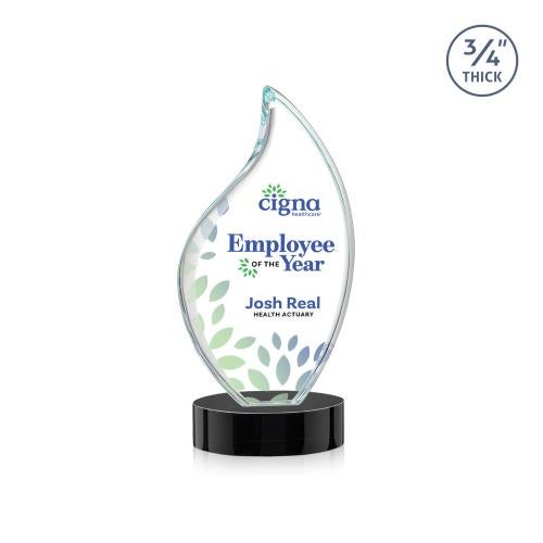 Recognition Awards - Crystal Awards - Odessy Flame VividPrint&trade; Award on Alberton Base - Black