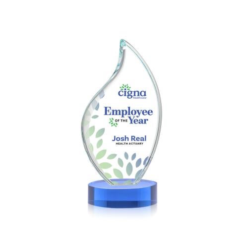 Recognition Awards - Crystal Awards - Odessy Flame VividPrint&trade; Award on Alberton Base - Sky Blue
