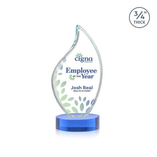 Recognition Awards - Crystal Awards - Odessy Flame VividPrint&trade; Award on Alberton Base - Sky Blue