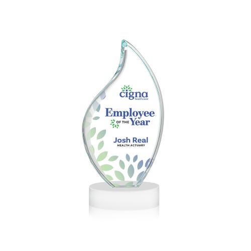 Recognition Awards - Crystal Awards - Odessy Flame VividPrint&trade; Award on Alberton Base - White