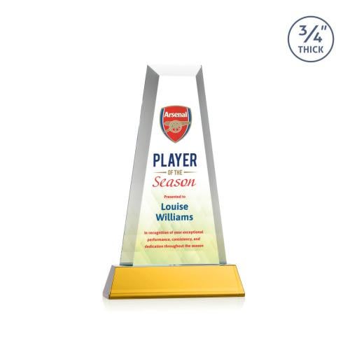 Recognition Awards - Crystal Awards - Imperial VividPrint&trade; Award on Newhaven Base - Amber