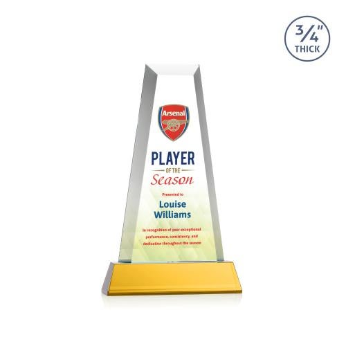 Recognition Awards - Crystal Awards - Imperial VividPrint&trade; Award on Newhaven Base - Amber