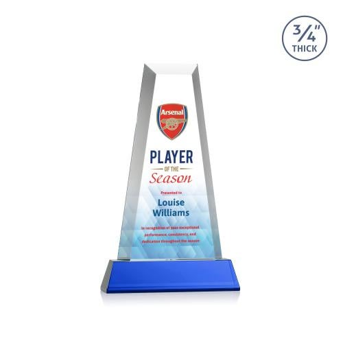 Recognition Awards - Crystal Awards - Imperial VividPrint&trade; Award on Newhaven Base - Blue