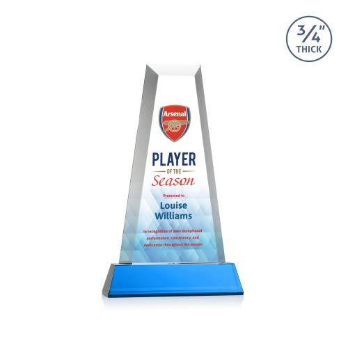 Recognition Awards - Crystal Awards - Imperial VividPrint&trade; Award on Newhaven Base - Sky Blue