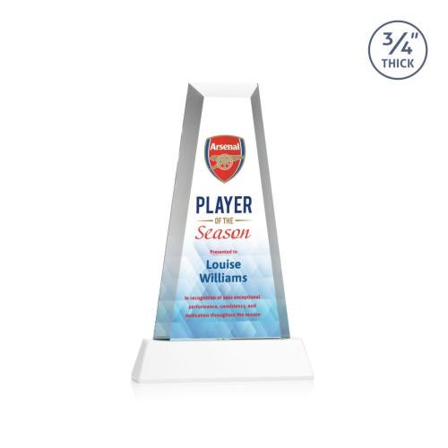 Recognition Awards - Crystal Awards - Imperial VividPrint&trade; Award on Newhaven Base - White