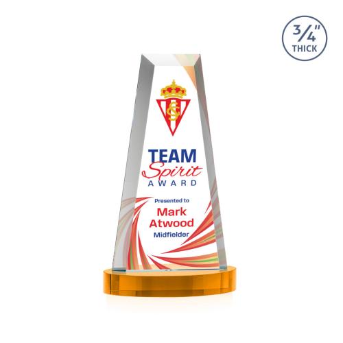 Recognition Awards - Crystal Awards - Imperial VividPrint&trade; Award on Alberton Base - Amber