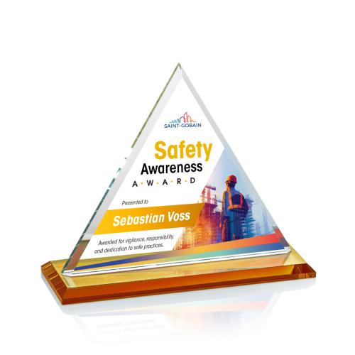Recognition Awards - Crystal Awards - Dresden VividPrint&trade; Award - Amber
