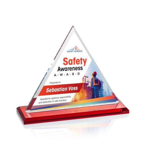 Recognition Awards - Crystal Awards - Dresden VividPrint&trade; Award - Red