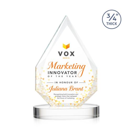 Recognition Awards - Crystal Awards - Hawthorne VividPrint&trade; Award on Alberton Base - Clear