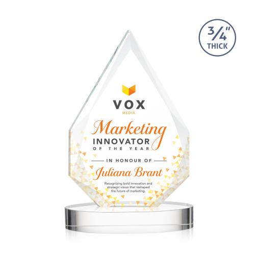 Recognition Awards - Crystal Awards - Hawthorne VividPrint&trade; Award on Alberton Base - Clear