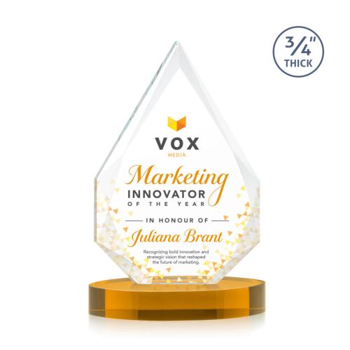 Recognition Awards - Crystal Awards - Hawthorne VividPrint&trade; Award on Alberton Base - Amber