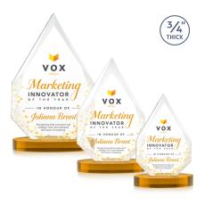 Hawthorne VividPrint Award on Alberton Base - Amber - Recognition Awards