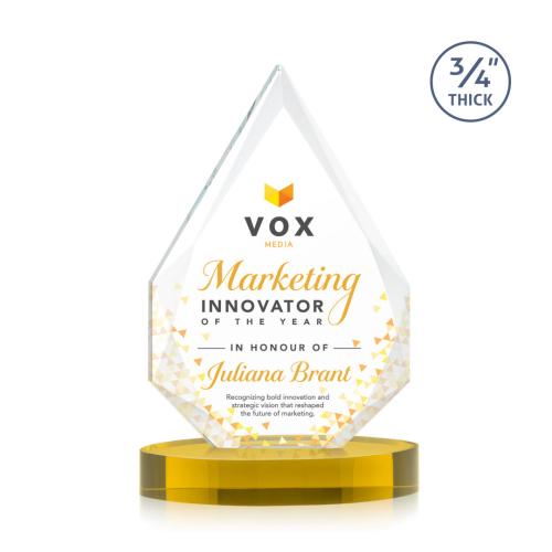 Recognition Awards - Crystal Awards - Hawthorne VividPrint&trade; Award on Alberton Base - Gold