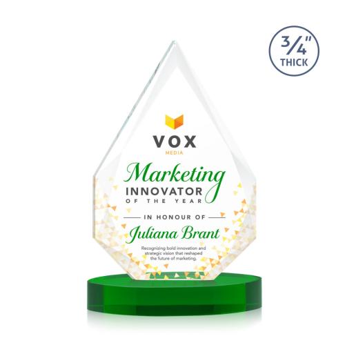 Recognition Awards - Crystal Awards - Hawthorne VividPrint&trade; Award on Alberton Base - Green
