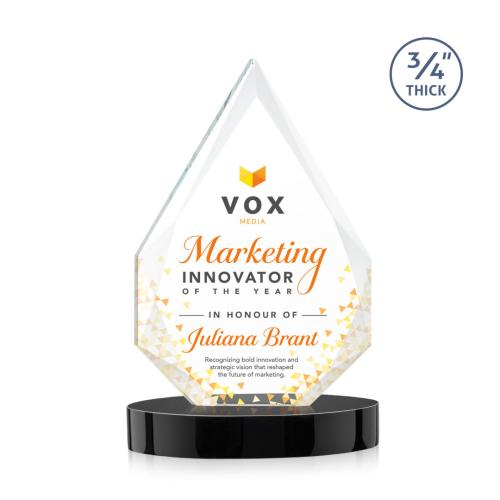 Recognition Awards - Crystal Awards - Hawthorne VividPrint&trade; Award on Alberton Base - Black