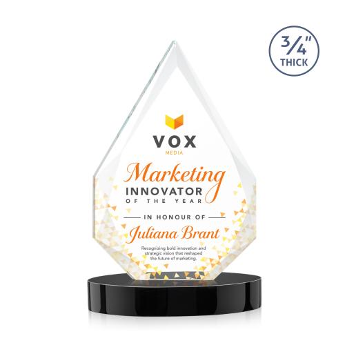 Recognition Awards - Crystal Awards - Hawthorne VividPrint&trade; Award on Alberton Base - Black