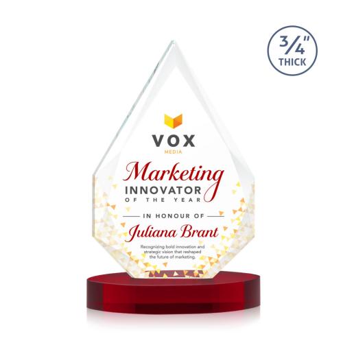 Recognition Awards - Crystal Awards - Hawthorne VividPrint&trade; Award on Alberton Base - Red