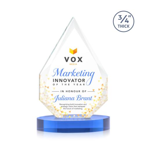 Recognition Awards - Crystal Awards - Hawthorne VividPrint&trade; Award on Alberton Base - Sky Blue