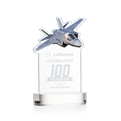 Recognition Awards - Crystal Awards - Top Gun Award on Alberton Base - Clear