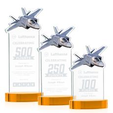 Top Gun Award on Alberton Base - Amber - Yellow Crystal Awards