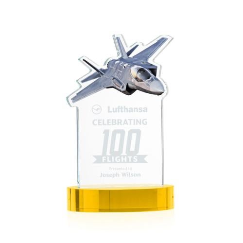 Recognition Awards - Crystal Awards - Top Gun Award on Alberton Base - Gold