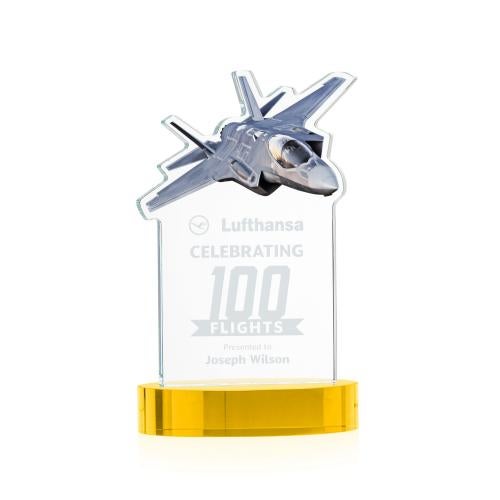 Recognition Awards - Crystal Awards - Top Gun Award on Alberton Base - Gold