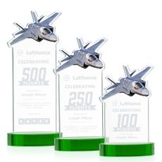 Top Gun Award on Alberton Base - Green - Crystal Awards